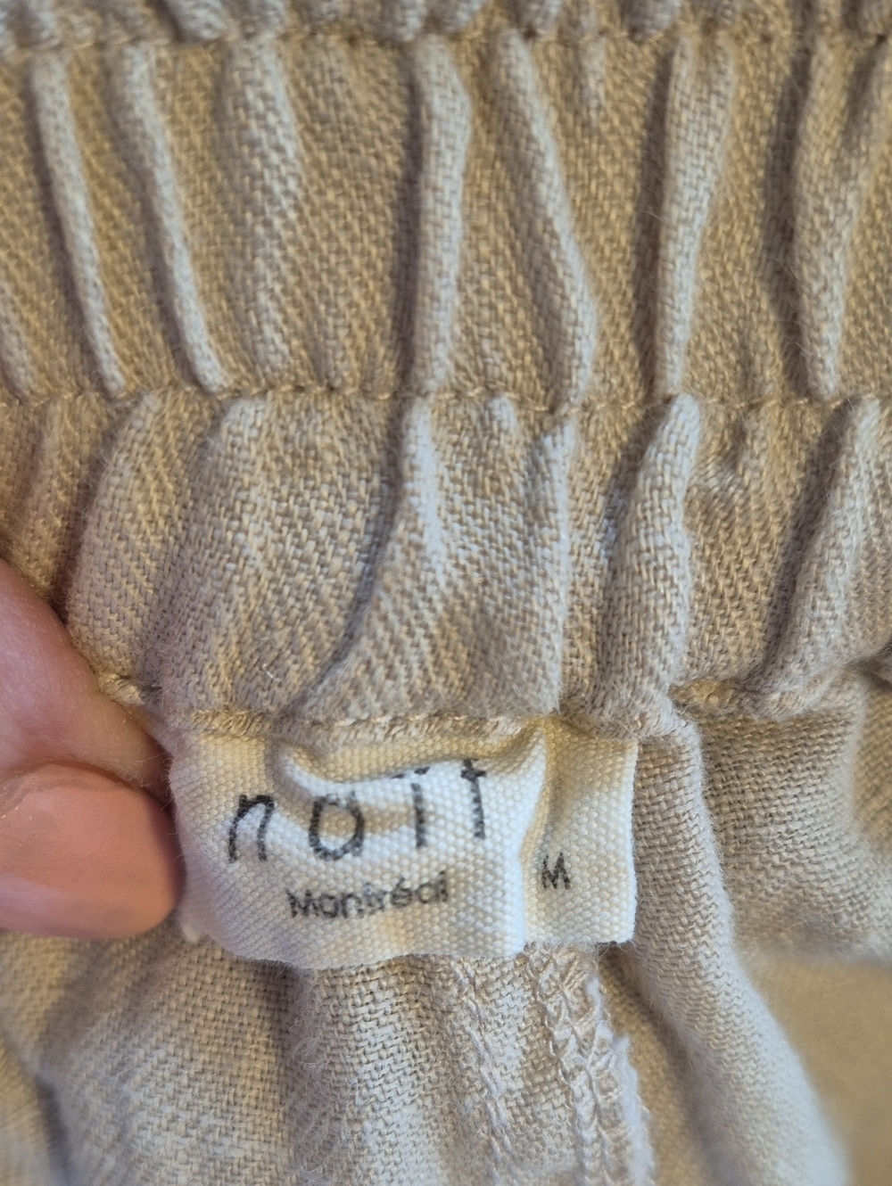 NAÏF 100% Linen Loose Fit Capri Pants Natural Beige Elastic Waist Women's - M - Picture 4 of 7